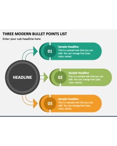 Three Modern Bullet Points List PPT Slide 1