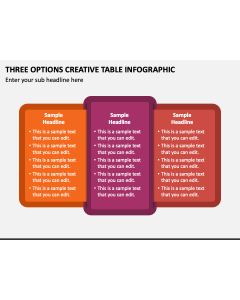 Three Options Creative Table Infographic PPT Slide 1