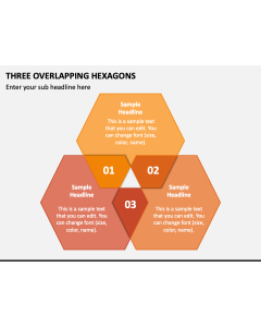 Three Overlapping Hexagons PPT Slide 1