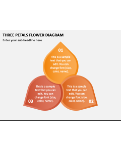 Three Petals Flower Diagram PPT Slide 1