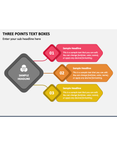 Three Points Text Boxes PPT Slide 1