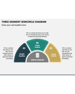 Three Segment Semicircle Diagram PPT Slide 1