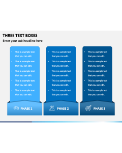 Three Text Boxes Slide 1