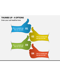 Thumbs Up - 4 Options PPT Slide 1
