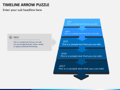 Timeline arrow puzzle PPT slide 1