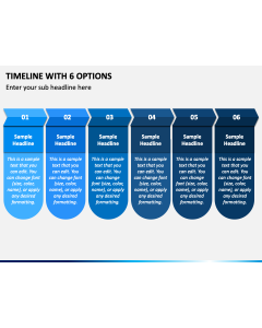 Timeline with 6 Options PPT Slide 1