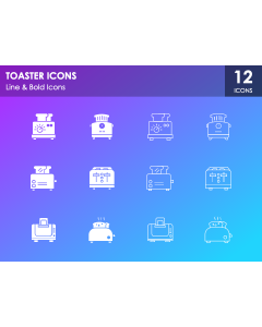 Toaster Icons PPT Slide 1