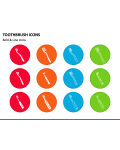 Toothbrush Icons PPT Slide 1