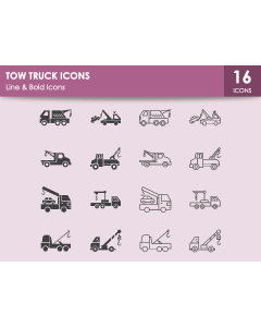 Tow Truck Icons PPT Slide 1