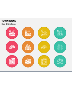 Town Icons PPT Slide 1