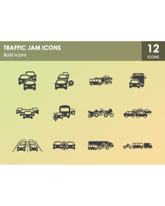 Traffic Jam Icons PPT Slide 1