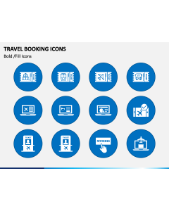 Travel Booking Icons PowerPoint Slide 1