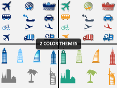 Travel icons PPT cover slide 
