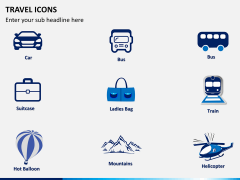 Travel icons PPT slide 1