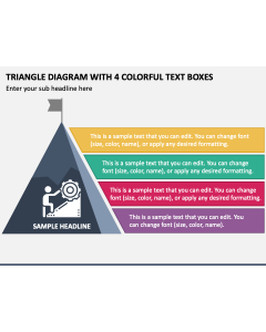 Triangle Diagram with 4 Colorful Text Boxes PPT Slide 1