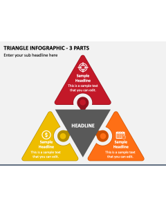 Triangle Infographic - 3 Parts PPT Slide 1