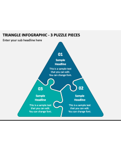 Triangle Infographic - 3 Puzzle Pieces PPT Slide 1