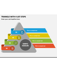 Triangle with 4 List Steps PPT Slide 1