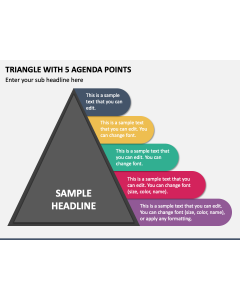 Triangle with 5 Agenda Points PPT Slide 1