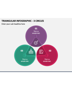 Triangular Infographic - 3 Circles PPT Slide 1
