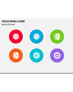 Truck Wheel Icons PPT Slide 1