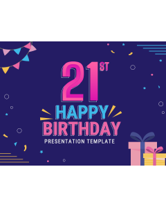 21st Birthday Presentation Template PPT Slide 1