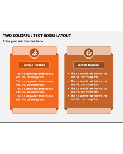 Two Colorful Text Boxes Layout PPT Slide 1