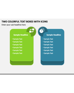 Two Colorful Text Boxes with Icons PPT Slide 1