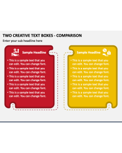 Two Creative Text Boxes - Comparison PPT Slide 1