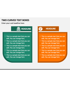 Two Curved Text Boxes PPT Slide 1