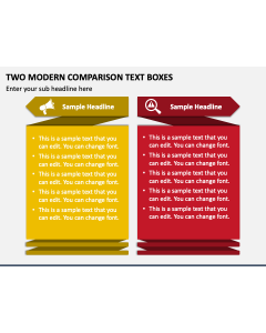 Two Modern Comparison Text Boxes PPT Slide 1