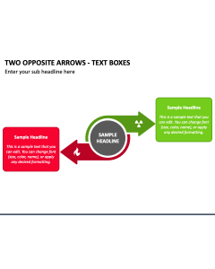 Two Opposite Arrows - Text Boxes PPT Slide 1