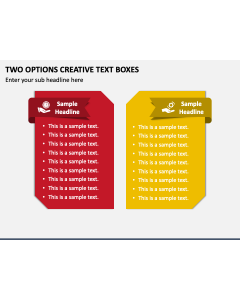 Two Options Creative Text Boxes PPT Slide 1