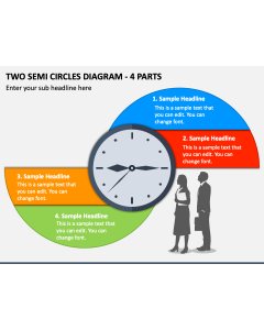 Two Semi Circles Diagram - 4 Parts PPT Slide 1