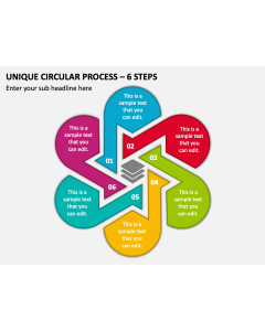 Unique Circular Process - 6 Steps PPT Slide 2