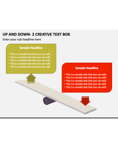 Up and Down- 2 Creative Text Box PPT Slide 1