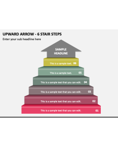 Upward Arrow - 6 Stair Steps PPT Slide 1