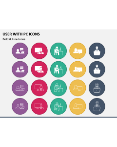 User With PC Icons PPT Slide 1
