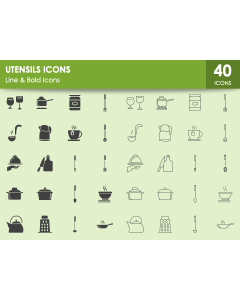 Utensils Icons PPT Slide 1