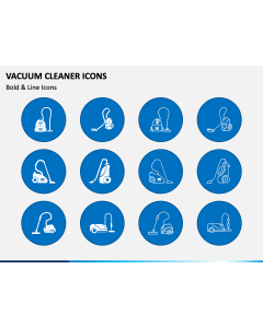 Vacuum Cleaner Icons PPT Slide 1
