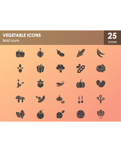 Vegetable Icons PPT Slide 1