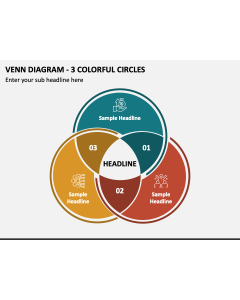 Venn Diagram - 3 Colorful Circles PPT Slide 1