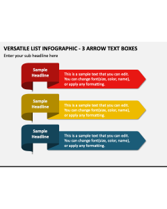 Versatile List Infographic - 3 Arrow Text Boxes PPT Slide 1