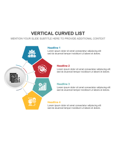 Vertical Curved List PowerPoint and Google Slides Template