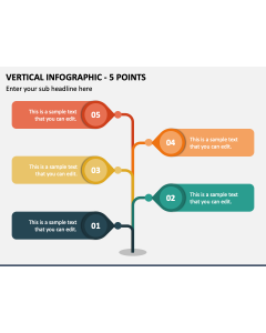 Vertical Infographic - 5 Points PPT Slide 1