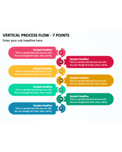 Vertical Process Flow - 7 Points PPT Slide 1