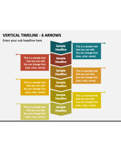 Vertical Timeline - 6 Arrows PPT Slide 1