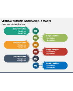 Vertical Timeline Infographic - 6 Stages PPT Slide 1