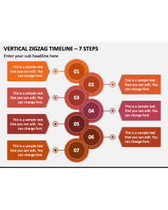 Vertical Zigzag Timeline - 7 Steps PPT Slide 1