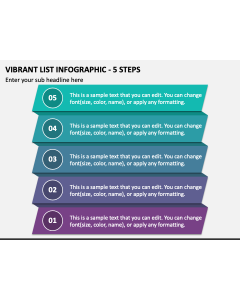 Vibrant List Infographic - 5 Steps PPT Slide 1